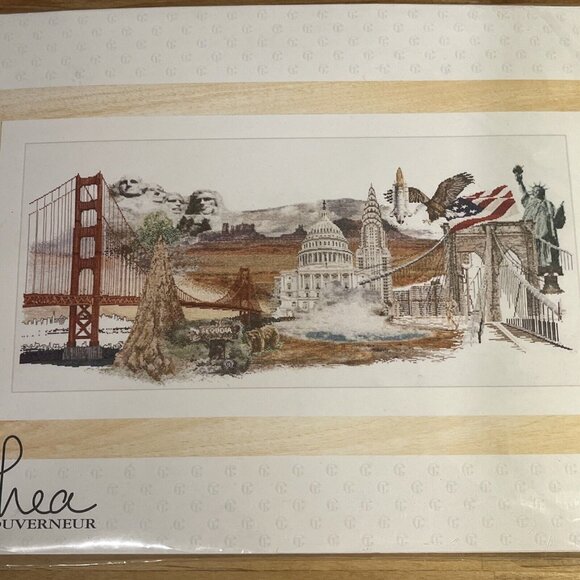 Thea Gouverneur America 544 Counted Cross Stitch Kit Landmark 29.1 x 13.4" NEW - Picture 3 of 7